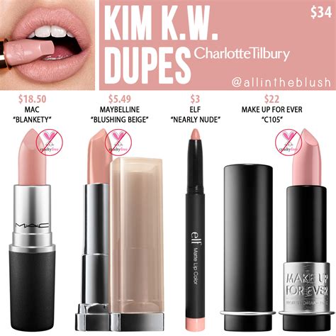 charlotte tilbury kkw lipstick dupe.